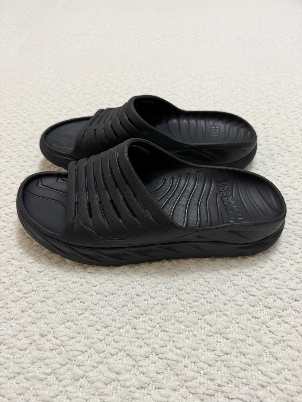 Hoka One One Black Ora Recovery Slides Sandals Shoes Men’s Size 14